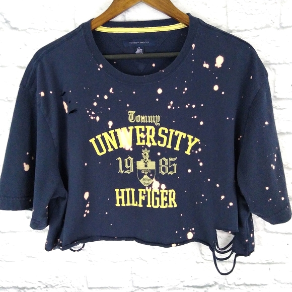 Tommy Hilfiger Tops - Vintage Tommy Hilfiger Distressed Crop Top XL